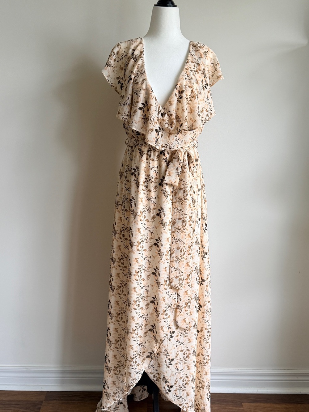Baltic Born Cream Floral Wrap Maxi Dress